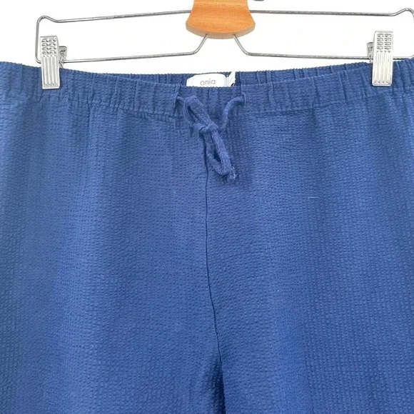 ONIA Pull-on Seersucker Pants In Deep‎ Navy Blue Men's Size Large